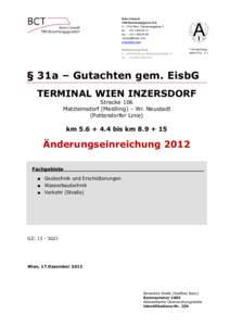 Bahn Consult TEN Bewertungsges.m.b.H. AWien, Diesterweggasse 2 tel: +fax: + 