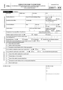 FORM  INDIAN INCOME TAX RETURN ITR-4  Part A-GEN