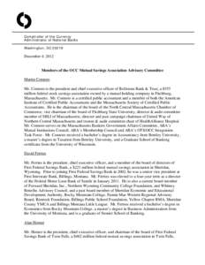 Year of birth missing / Finance / Business / Gerry Czarnecki / Economy of the United States / John M. Reich / American Bankers Association / Banking / Office of Thrift Supervision