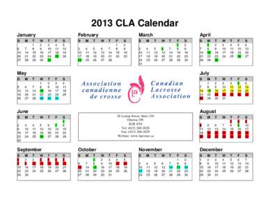 2013 CLA Calendar January S[removed]