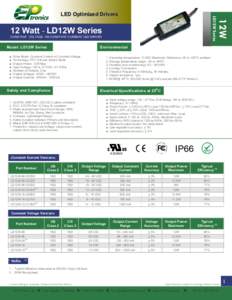 12 Watt - LD12W Series CONSTANT VOLTAGE OR CONSTANT CURRENT LED DRIVER Model: LD12W Series ● ●
