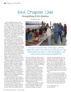 n Chapter Profile  EAA Chapter 1246 Exemplifying EAA’s Qualities By Natalie B. David Located in McKinney, Texas, EAA
