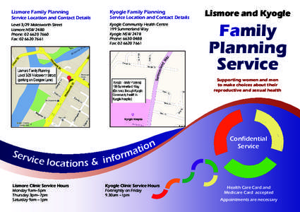 Lismore Family Planning  Kyogle Family Planning Service Location and Contact Details