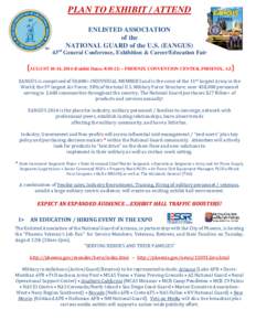 PLAN TO EXHIBIT / ATTEND ENLISTED ASSOCIATION of the NATIONAL GUARD of the U.S. (EANGUS) 43rd General Conference, Exhibition & Career/Education Fair