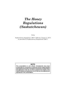 The Honey Regulations (Saskatchewan)