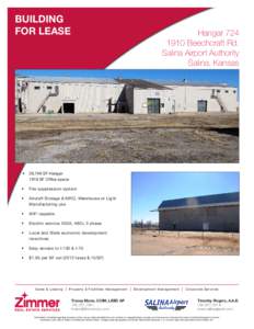 BUILDING FOR LEASE Hangar[removed]Beechcraft Rd. Salina Airport Authority