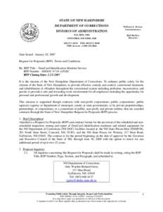 Auctioneering / Outsourcing / Request for proposal / New Hampshire Department of Corrections / New Hampshire State Prison for Women / Proposal / Document / Business / Sales / Procurement