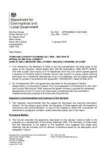 United Kingdom / Planning permission / Malpas /  Cheshire / Regional spatial strategy / Chester / Town and Country Planning Act / Cheshire / Material consideration / Planning gain / Government of the United Kingdom / Politics of the United Kingdom / Town and country planning in the United Kingdom