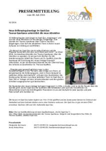 PRESSEMITTEILUNG vom 08. JuliNeue Brillenpinguinanlage im Opel-Zoo Taunus-Sparkasse unterstützt die neue A;rak<on