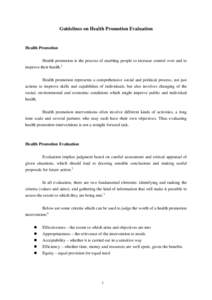 Sociology / Health promotion / Impact assessment / Nursing / Impact evaluation / Formative assessment / Needs assessment / Lifestyle management programme / Systems engineering process / Evaluation / Evaluation methods / Science