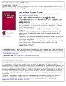 This article was downloaded by: [USGS Libraries] On: 18 February 2015, At: 12:06 Publisher: Taylor & Francis Informa Ltd Registered in England and Wales Registered Number: Registered office: Mortimer House, 37-41