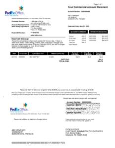 Page 1 of 1  Your Commercial Account Statement Account Number: [removed]ABC COMPANY 123 MAIN ST