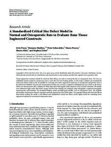 A Standardized Critical Size Defect Model in Normal and Osteoporotic Rats to Evaluate Bone Tissue Engineered Constructs