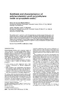 Synthesis and characterization of poly(acrylamide)-graft-poly(ethylene oxide-co-propylene oxide)* Sicco de Vos and M a r t i n  M611ert
