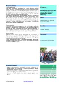 Project Summary Project Background The sector programme 