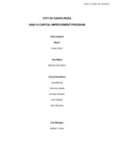 BACK TO TABLE OF CONTENTS  CITY OF SANTA ROSA[removed]CAPITAL IMPROVEMENT PROGRAM  City Council