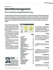 SCHWERPUNKT  Detlef Hühnlein Identitätsmanagement Eine visualisierte Begriffsbestimmung