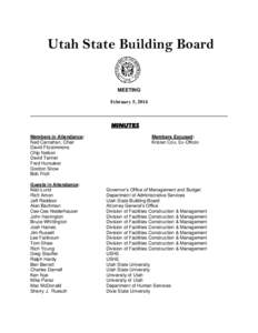 Utah State Building Board  MEETING February 5, 2014  UMINUTESU