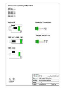 Terminal connections for Wiegand & Clock/Data: Valid for: SBR 0904 TU SBR 0904 TS SBR 0951 TU SBR 0971 TU