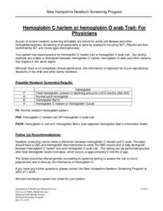 Microsoft Word - Hemoglobin C harlem or hemoglobin O arab Trait.doc