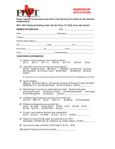 Individual Membership Application 2014