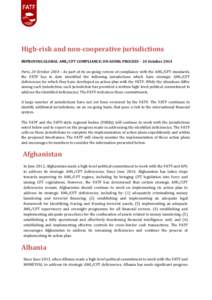 Terrorism financing / Financial Action Task Force on Money Laundering / Money laundering / Economics / Asia/Pacific Group on Money Laundering / Financial regulation / Tax evasion / Business