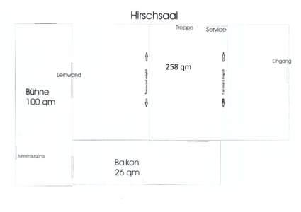 Hirschsaal mit Raumaufteilung