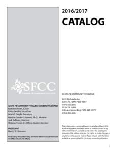 CATALOG SANTA FE COMMUNITY COLLEGE