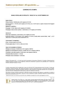 www.bpspoleto.it COMUNICATO STAMPA BANCA POPOLARE DI SPOLETO: RISULTATI AL 30 SETTEMBREBANCA REALE