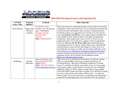 Advanced Placement exams / Advanced Placement Environmental Science / Advanced Placement Calculus / Advanced Placement United States History / Advanced Placement English Language and Composition / Advanced Placement Computer Science / Advanced Placement Biology / College Board / Education / Knowledge / Advanced Placement Psychology