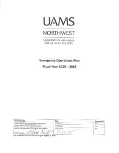 Emergency management / University of Arkansas for Medical Sciences / V-12 Navy College Training Program / UAMS Northwest / Preparedness / Emergency Operations Plan / Continuity of Operations / Little Rock /  Arkansas / Hospital emergency codes / Emergency response