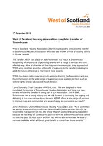 Areas of Edinburgh / Public housing in the United Kingdom / Broomhouse / Public housing / Housing association / WSHA