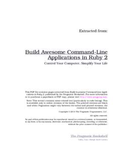 Build Awesome Command-Line Applications in Ruby 2