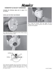 HOBBISTAR .60 SELECT ADDENDUM Complete the following steps prior to page 10 in the manual. INSTALLING THE PROP AND SPINNER.