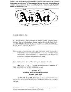 NOTE: This bill has been prepared for the signature of the appropriate legislative officers and the Governor. To determine whether the Governor has signed the bill or taken other action on it, please consult the legislat