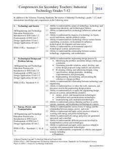 Competencies for Secondary Teachers: Industrial Technology Grades 7-12