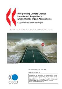 Incorporating Climate Change Impacts and Adaptation in Environmental Impact Assessments Opportunities and Challenges  Shardul Agrawala, Arnoldo Matus Kramer, Guillaume Prudent-Richard and Marcus Sainsbury