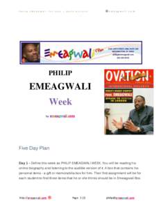 Philip EMEAGWALI for Kids  – Daily Activity ©emeagwali.com