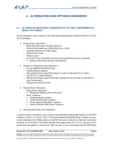 Environmental Evaluation Document  4. ALTERNATIVES AND OPTIONS CONSIDERED 4.1