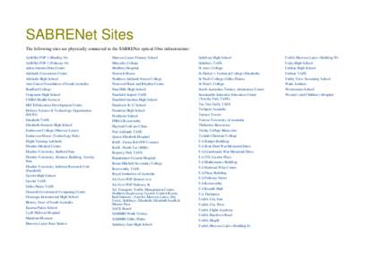 Microsoft Word - SABRENet Sites[removed]docx
