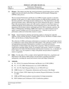 INDIAN AFFAIRS MANUAL Part 20 Chapter[removed]Performance Management