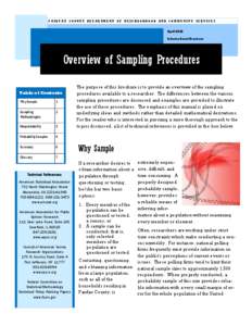 Overview of Sampling Procedures