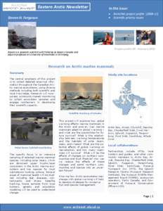 ArcticNet’s  Eastern Arctic Newsletter In this issue: ArcticNet project profile[removed])