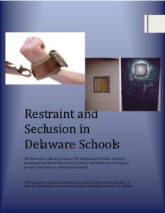 Restraint and Seclusion in Delaware Schools The Governor’s Advisory Council for Exceptional Citizens ( GACEC), Developmental Disabilities Council (DDC) and others are working to prevent injury to our vulnerable student