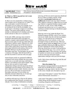 Business Websites That Work! “Ask NET MAN” Column Author: Samsunshine Levy New Mexico Internet Professionals Association Educational Foundation’s Internet Informer