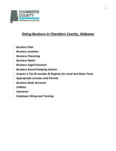 1  Doing Business in Chambers County, Alabama   