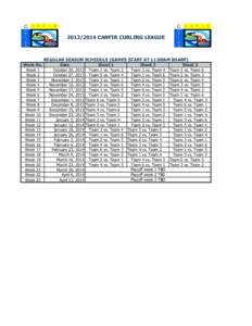 [removed]CANFIR CURLING LEAGUE  REGULAR SEASON SCHEDULE (GAMES START AT 11:00AM SHARP) Week No. Week 1 Week 2