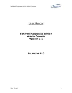 BeAware Corporate Edition Admin Console  User Manual BeAware Corporate Edition Admin Console