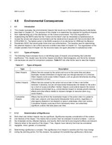 RMP-A and EA  4-1 Chapter 4.0 – Environmental Consequences