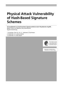 Cryptography / Public-key cryptography / Post-quantum cryptography / Hashing / Hash-based cryptography / XMSS / Cryptographic hash function / Merkle signature scheme / Digital signature / HMAC / RSA / Power analysis